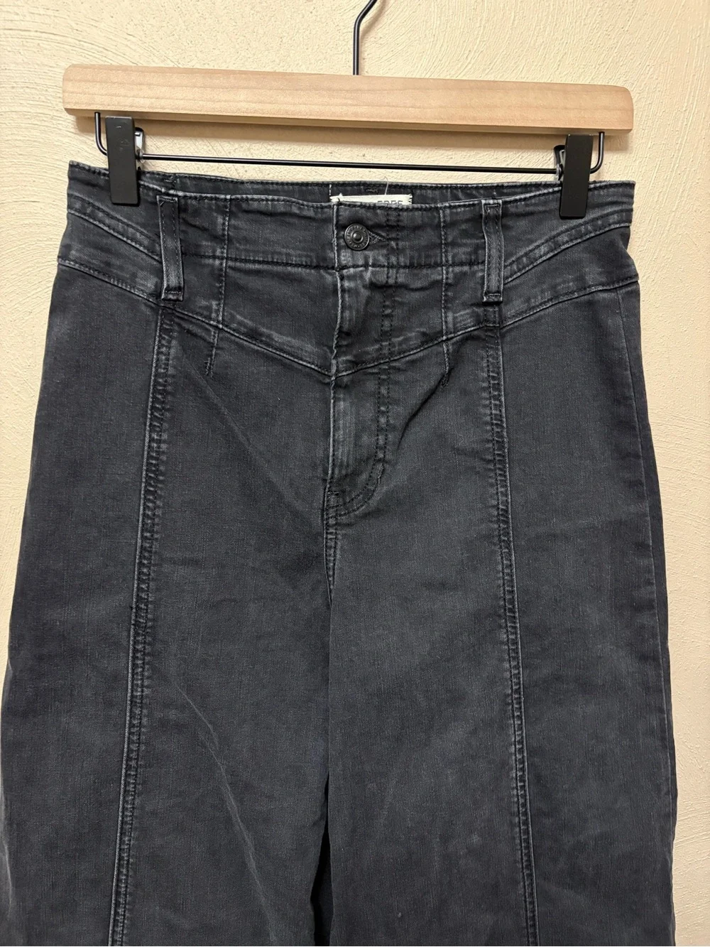 Free People We The Free Libre Wide-Leg Jeans Cafe Noir Black Size 30